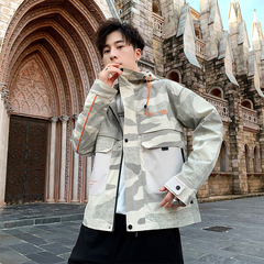 Autumn coat men's camouflage slim hooded short youth versatile casual jacket