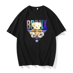 Summer new white background cartoon PRINT LARGE T-SHIRT pure cotton men's short sleeve