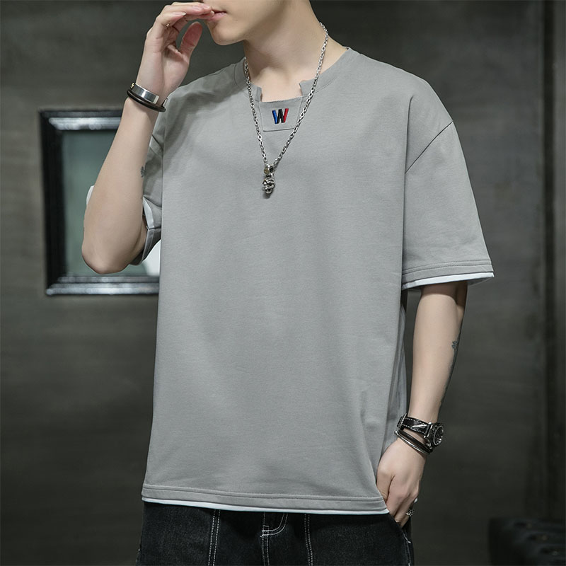 New irregular printing trend men's Cotton Short Sleeve T-Shirt