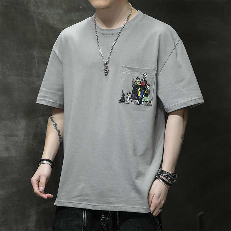New irregular printing trend men's Cotton Short Sleeve T-Shirt