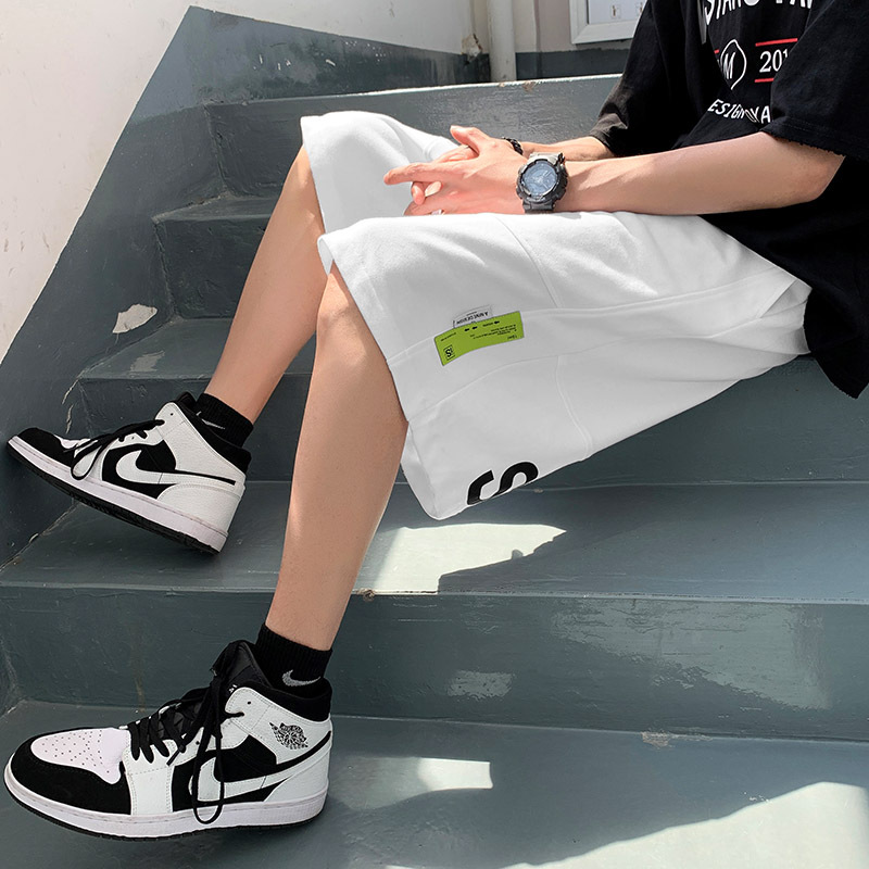 21 summer drape comfortable and breathable casual shorts loose wide leg sports letter print Capris