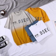 New fashion brand men's pure cotton short sleeve Hong Kong style tile