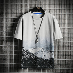 Loose summer new cartoon print oversized T-shirt cotton men's short sleeve