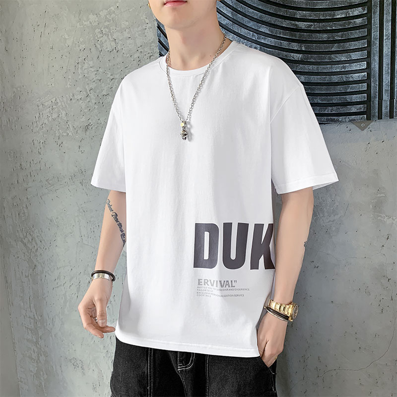 Summer short sleeve T-shirt trend versatile men's half sleeve T-shirt simple top fashion