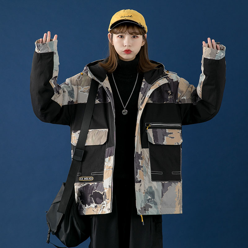 2020 women's new product Hong Kong style short hooded cotton padded jacket winter trend thickened down cotton padded jacket