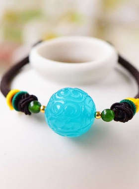 天河石编绳回纹珠手链