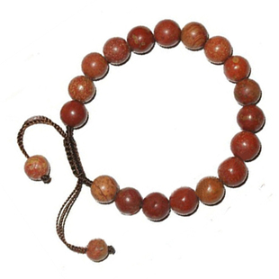 泗滨天然红砭石手链 手工编织红砭石手串饰品 送长辈