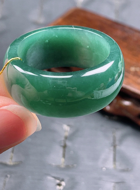 32号天然A货翡翠 T819 内径23.6/12.2/4mm  墨绿轮胎戒指扳指
