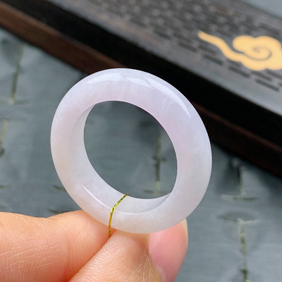 22.23号缅甸天然A货翡翠 T754 内径20/5.9/4.2mm淡紫罗兰戒指圆戒