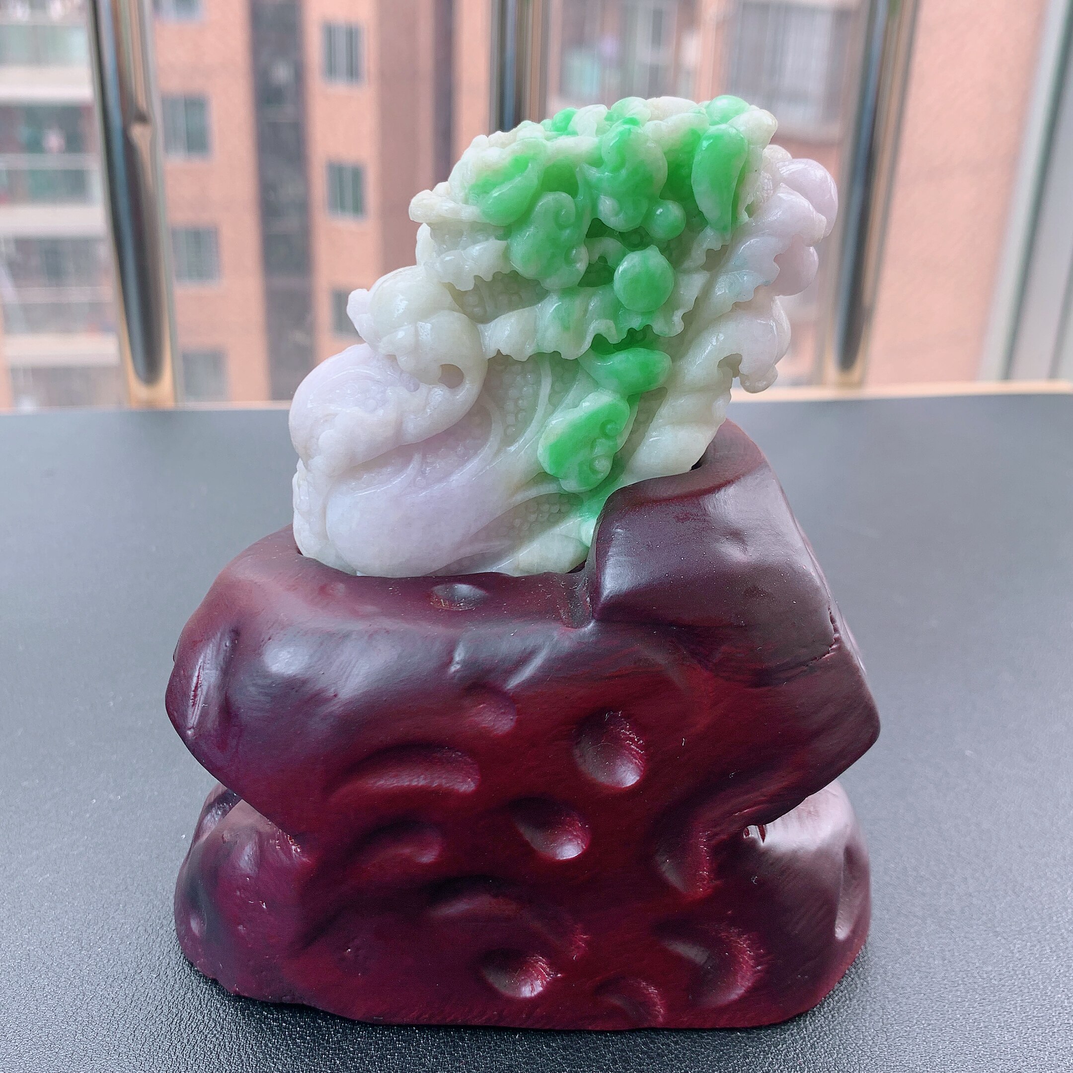 17619缅甸天然A货翡翠 三摆件