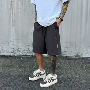 UNAps夏季冷感科技+U+轻薄抽绳松紧腰宽松短裤男女运动透气休闲潮
