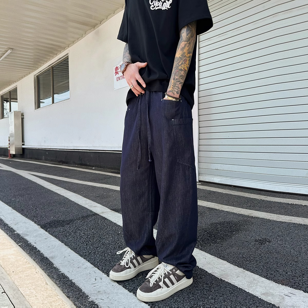 夏日凉感莱赛尔天丝弯刀牛仔裤