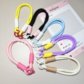 潮流撞色手机壳挂绳手腕款 双股牢固相机钥匙扣挂件防丢高档手机链