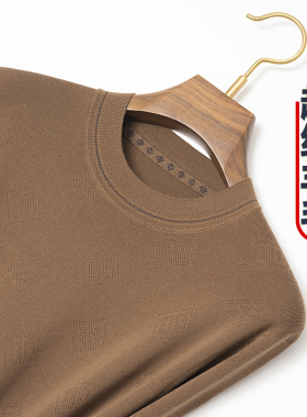 羊毛衫男款秋冬100纯羊毛长袖针织衫中年精纺毛衣圆领套头休闲装