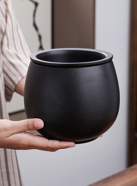 干湿分离陶瓷茶渣缸桌面家用带过滤水盂废水桶烟灰缸茶具配件茶洗