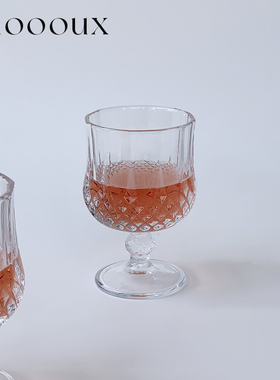 Adoooux 可爱圆肚钻石纹小号果汁果酒杯 无铅玻璃厚实质感