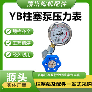 YB柱塞泵专用压力表整套液压陶瓷柱塞泵配件大全污水泵配件泥浆泵