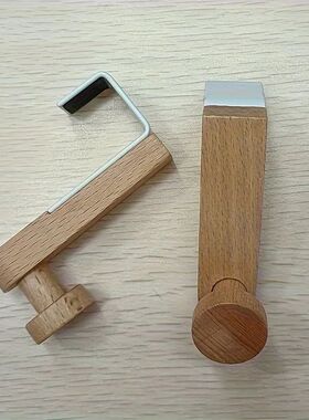 1pc/2pcs Natural Wood Wall-Mounted Door Hanger Shelf -