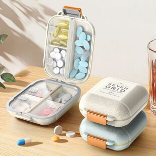 Sealed Grid Weekly Box Holder Pill Portable