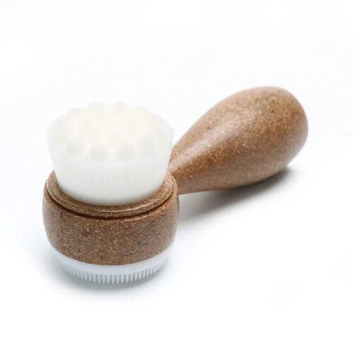 Coconut Shred Handle Facial Brush Double Sided Facial