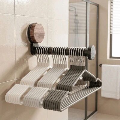 Suction Cup Hanger Storage Rack Adjustable Length