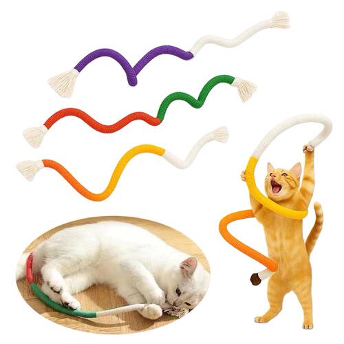 3pcs Cat Toys Chew-Ropes,Interactive Molar Cotton Rope