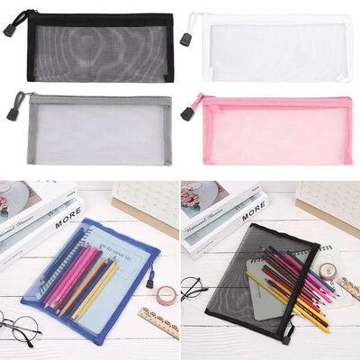 Simple Transparent Mesh Document Bag Transparent Zipper