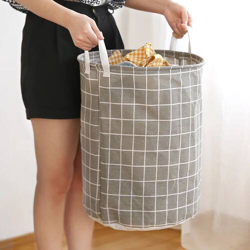 Folding Laundry Hamper-Cotton Dirty Clothes Storage Bag