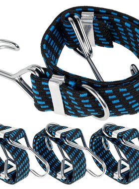 4PCS Elastic Bungees Cords with Hooks Wide Flat Bungee