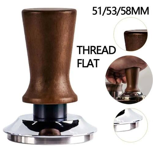 Portable 51/53/58MM Coffee Tamper Wooden Handle Durable