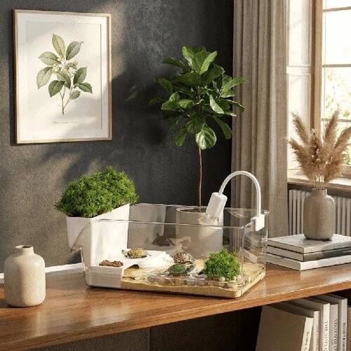 Transparent Turtle Tank Dry Wet Separation Plastic Reptile