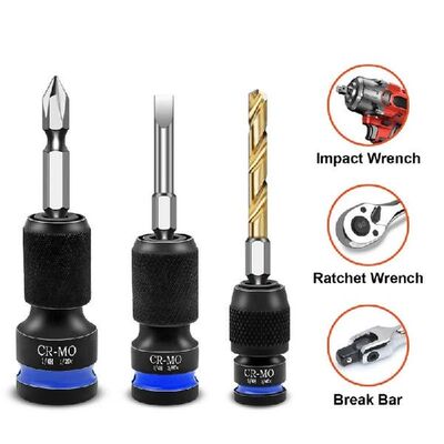 Impact Hex Converter For Screwdriver Bit 1/2 3/8 1/4-Inch