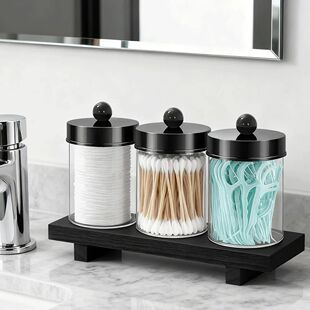 Organizers Bathroom Pack Qtip Holder Canister
