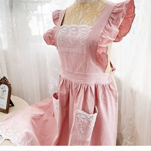 2026 Women Apron Cotton Linen Aprons Dress Garden Cafe