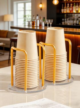 Acrylic Disposable Cup Holder Single & Double Base Water