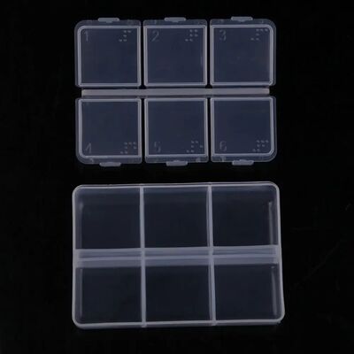 6 Cells Braille Pill Case Moistureproof Mini Pill Organizer