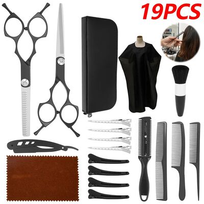 19Pcs Hair Cutting Shear Kit Stainless Steel Barber