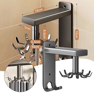 Rack Kitchen 360 Mounted Storage Wall Hooks Rotated
