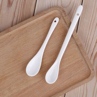 Ceramic Spoons Long-short white Porcelain Coffee Soup sugar