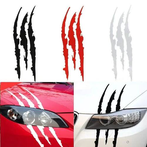 2pcs Car Motorcycle Claw Scratch Decal Reflective Sticker