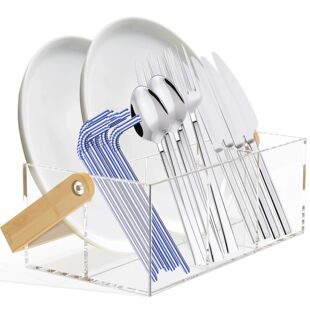 Organizer Acrylic with Silverware Kitchen Cutlery Holder