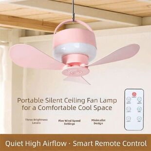 Silent Operation Ceiling Fan Light USB Rechargeable Energy