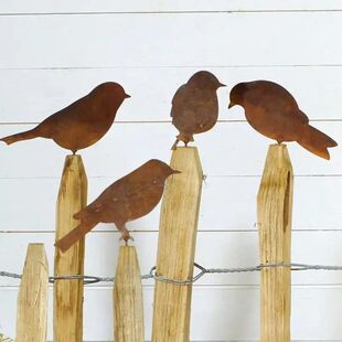 2026 Bird Crafts Birds Metal Iron Rusty set 4Pcs Ornament