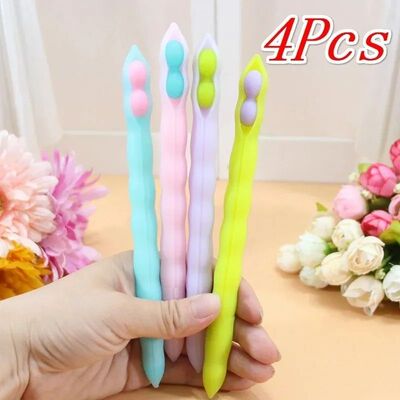 4Pcs/Set Creative Pods Gel Pen Cute 0.5mm Beans Black Ink