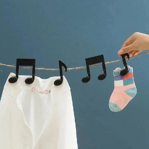 2pc Musical Note Clothes Pegs Black Spring Clips Creative