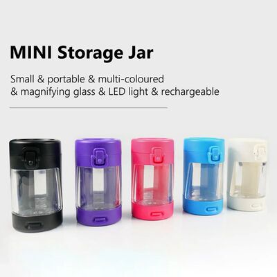 LED Lights Storage Container USB Rechargeable 50ml  Stash