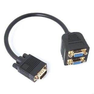 VGA Splitter Connectors Cable Double Display Support Gold