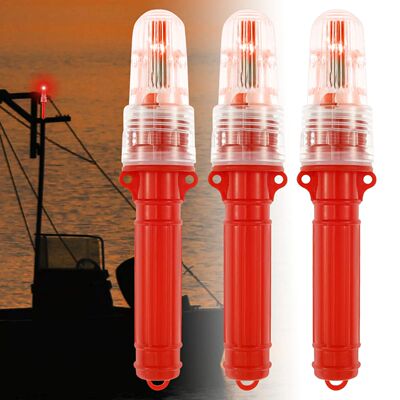 3Pcs Marine Flares For Boats Buoy Fish Luring Lifebuoy LED