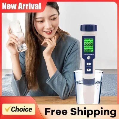 5 in 1 Water Tester Monitor PH TDS EC Salinity Temp Meter