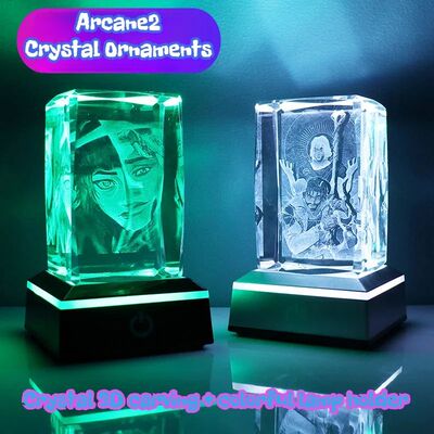 Arcane2 Ekko&Powder/Jinx Collectibles 3D Crystal Glass